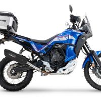 Exhaust compatible with Yamaha Tenere 700 2025-2026, Furore-X Titanio Nero, Homologated legal slip-on exhaust including removable db killer and link pipe 