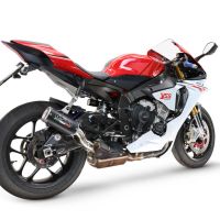 GPR exhaust compatible with  Yamaha Yzf R1-R1-M 2017-2019, M3 Black Titanium, Homologated legal slip-on exhaust including removable db killer and link pipe 
