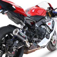 GPR exhaust compatible with  Yamaha Yzf R1-R1-M 2017-2019, M3 Black Titanium, Homologated legal slip-on exhaust including removable db killer and link pipe 