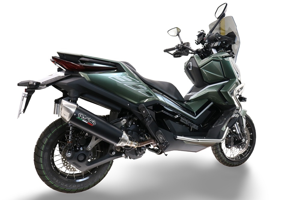 Exhaust compatible with Zontes 365G 2024-2026, Furore-X Scooter, Racing slip-on exhausts including link pipe and removable db killer 