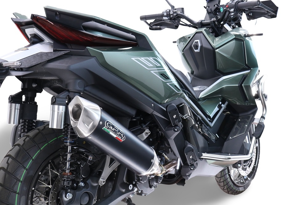 Exhaust compatible with Zontes 365G 2024-2026, Furore-X Scooter, Racing slip-on exhausts including link pipe and removable db killer 