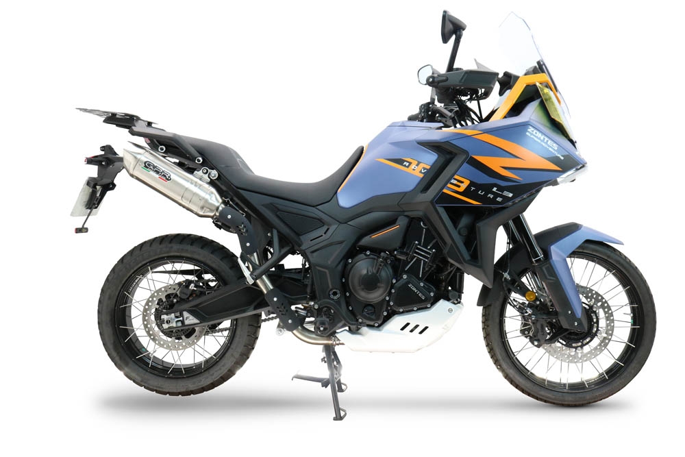 GPR exhaust compatible with  Zontes 703 F 2025-2026, Furore-X Acciaio Inox, Homologated legal slip-on exhaust including removable db killer and link pipe 