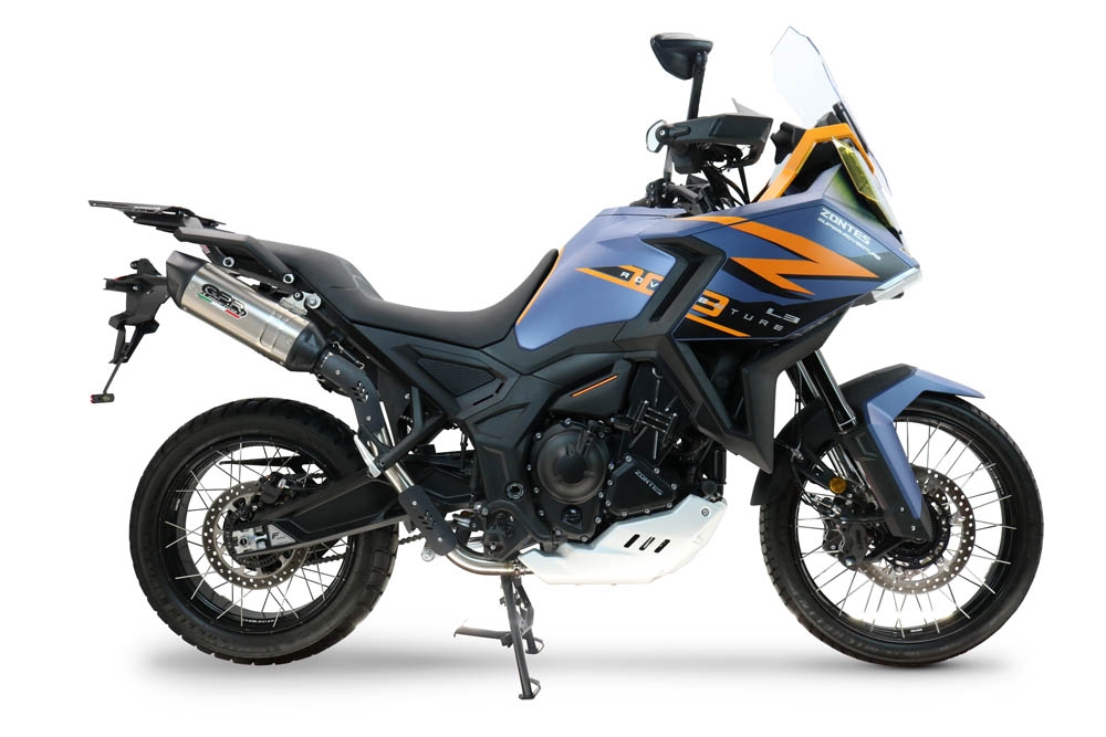 GPR exhaust compatible with  Zontes 703 F 2025-2026, Furore-X Titanio, Homologated legal slip-on exhaust including removable db killer and link pipe 