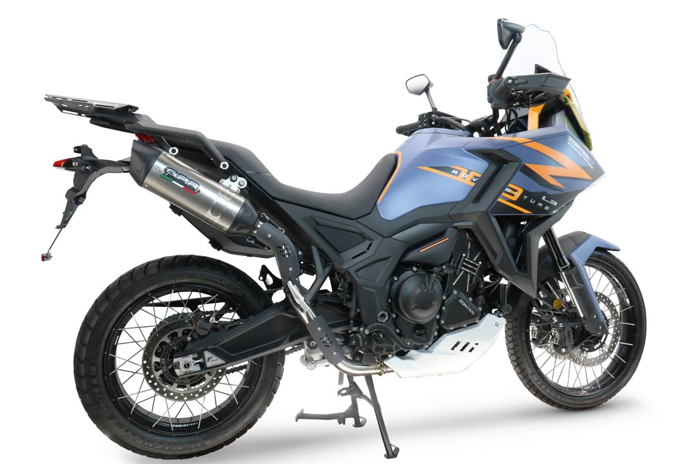 GPR exhaust compatible with  Zontes 703 F 2025-2026, Furore-X Titanio, Homologated legal slip-on exhaust including removable db killer and link pipe 