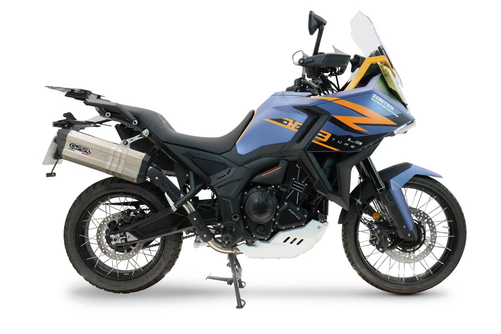 GPR exhaust compatible with  Zontes 703 F 2025-2026, Hyper Sonic Black Titanium, Homologated legal slip-on exhaust including removable db killer and link pipe 