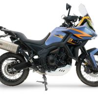 GPR exhaust compatible with  Zontes 703 F 2025-2026, Hyper Sonic Black Titanium, Homologated legal slip-on exhaust including removable db killer and link pipe 