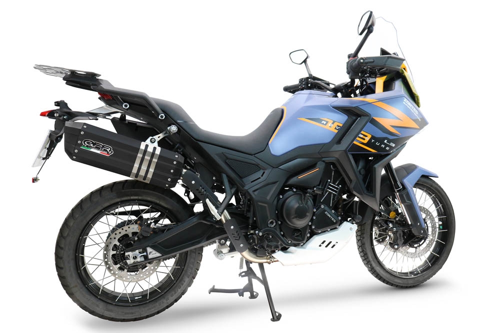 GPR exhaust compatible with  Zontes 703 F 2025-2026, Hyper Sonic Titanium, Homologated legal slip-on exhaust including removable db killer and link pipe 