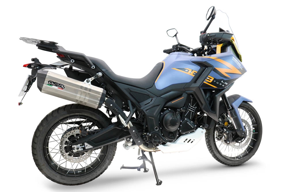 GPR exhaust compatible with  Zontes 703 F 2025-2026, Hyper Sonic Black Titanium, Homologated legal slip-on exhaust including removable db killer and link pipe 